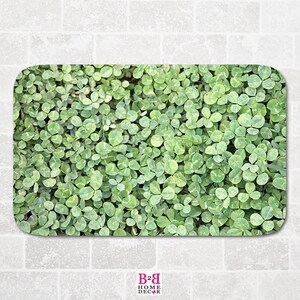 Clover - Bath Mat, Lucky Floor Mat, Nature inspired Bathroom Decor, Kitchen Floor Decor, Green Bath Mat