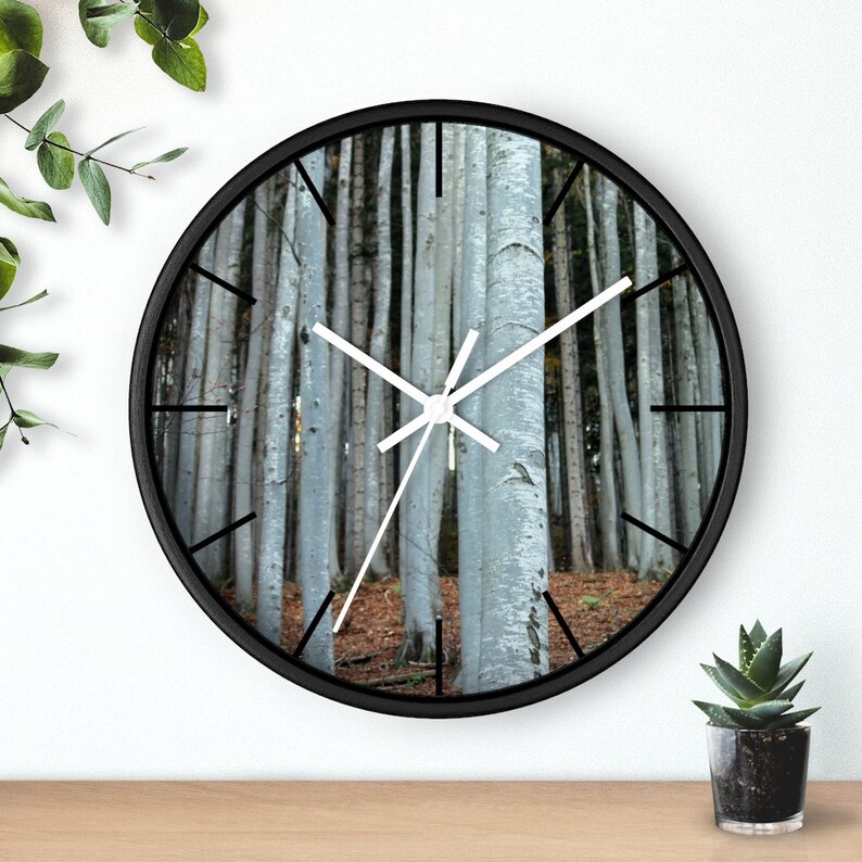 Elm Trees Wall Clock Photo Wall Clock Photograph Modern Etsy