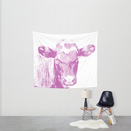 Pink cow print tapestry hotsell