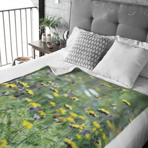 Throw Blanket, Summer Field, Green, Yellow, Modern Bedroom Decor, Fleece Blanket, Home Decor, Gift, Country Living, Cottage Decor, Farmhouse