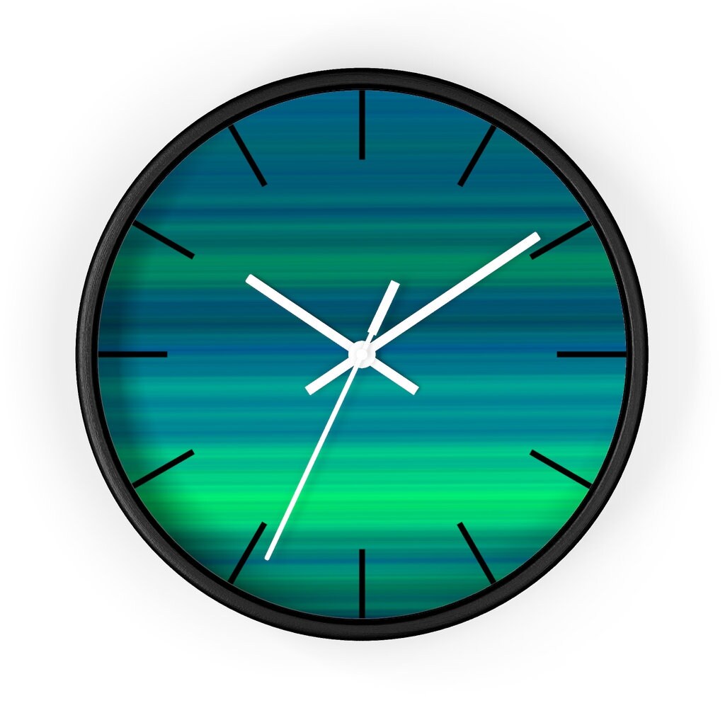 Green Gradient Wall Clock Abstract Wall Clock Modern Retro - Etsy