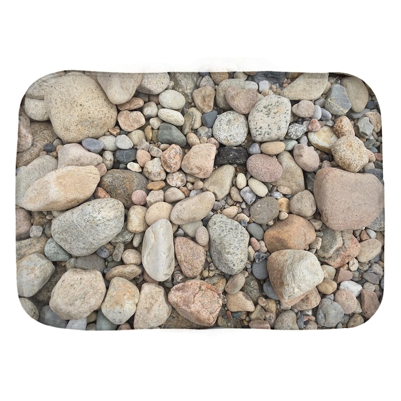 Beach Rocks Bath Mat, Beach Decor, Beach Bath Mat, Rock Floor Mat