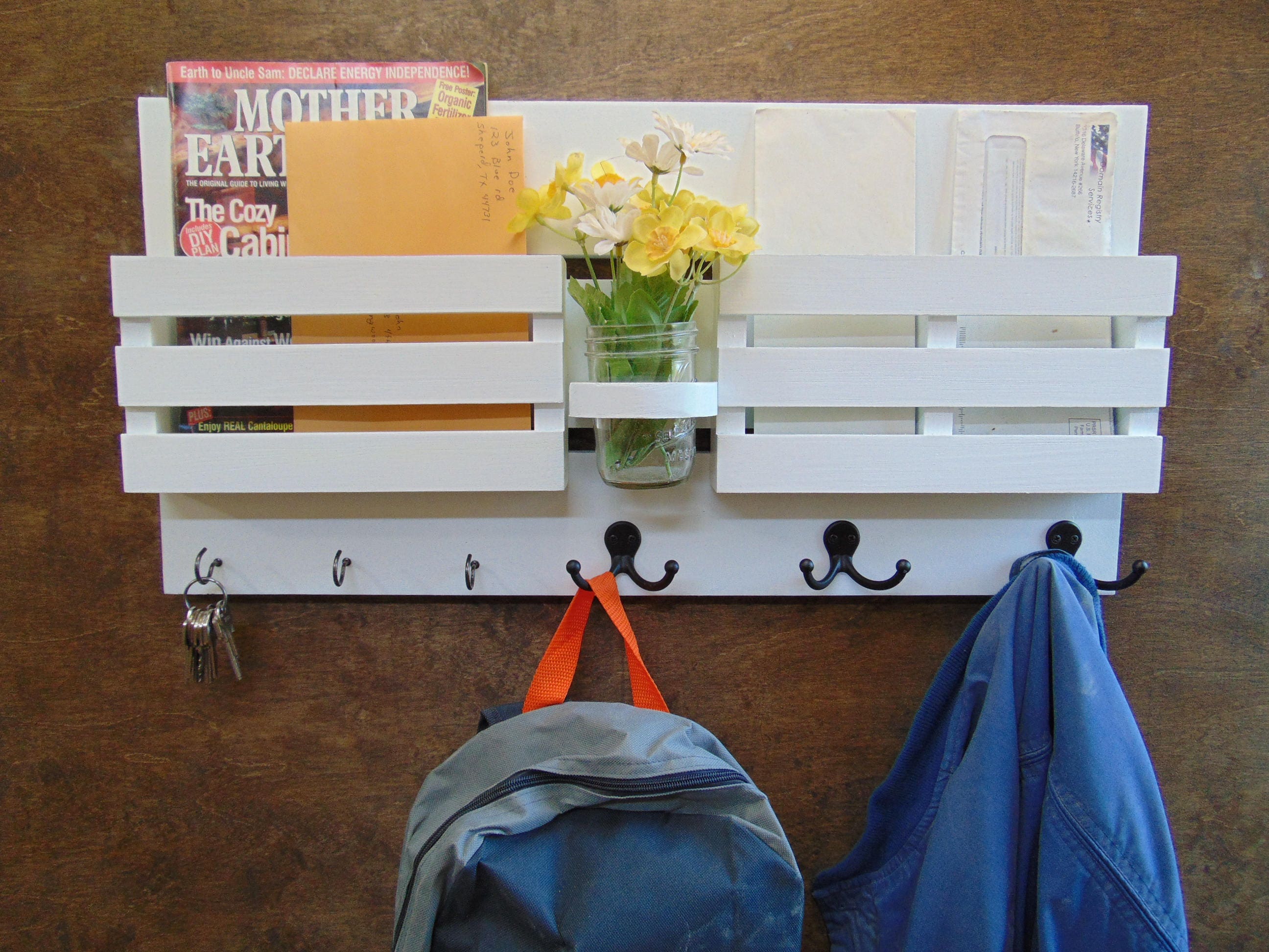 White Entryway Organizer Etsy