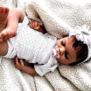 Custom Solid Platinum Silicone Baby Doll: Detailed, Soft, Realistic image 1