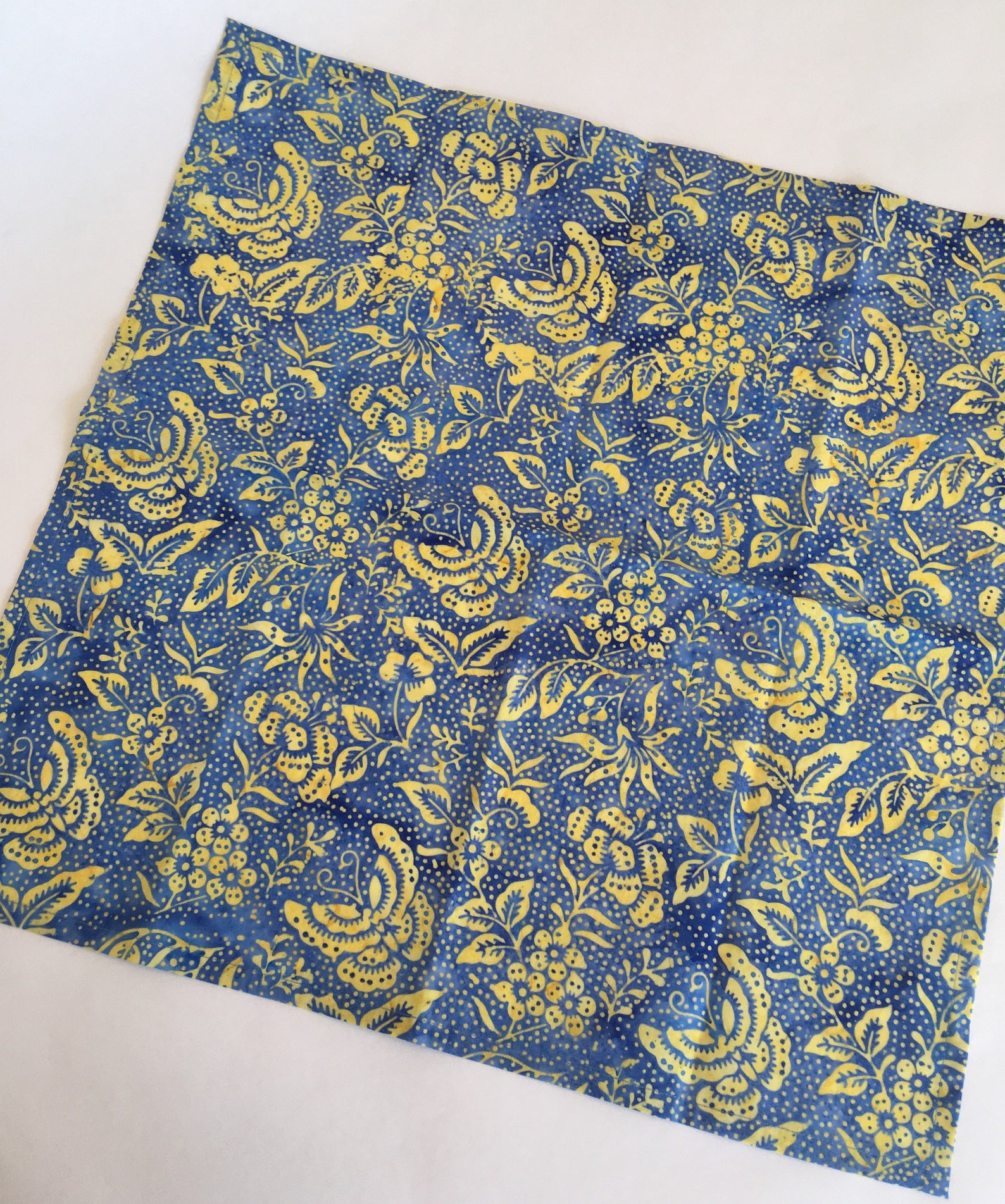 Blue and Yellow Mixed Napkins Set of 6 FREE SHIPPING Etsy