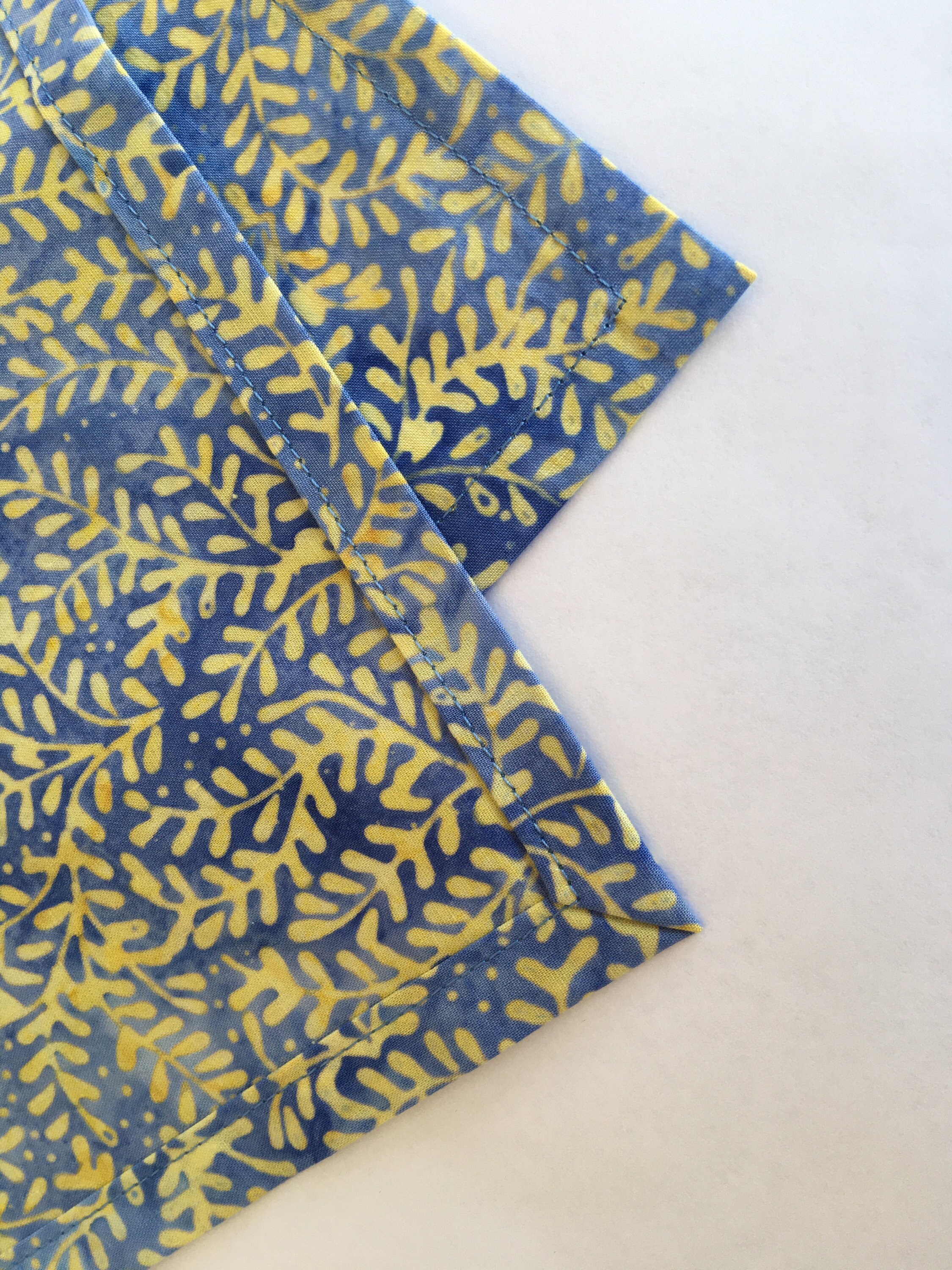 Blue and Yellow Mixed Napkins Set of 6 FREE SHIPPING Etsy