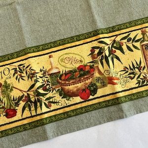 Salad and Herbs Kitchen Tea Towel, FREE SHIPPING