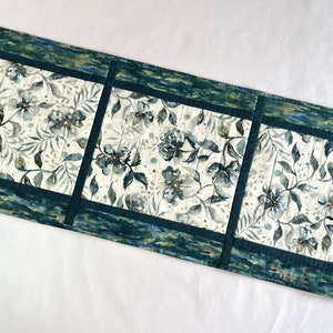 Teal Blooms Table Runner
