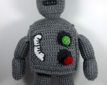 gift for boy 10 inch boy-bot baby shower gift soft plushy birthday gift stuffed robot back pocket MINI-BOT made to order ribbon tab