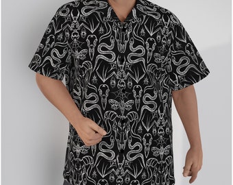 Sketchy Cryptids All-Over Print Men's Hawaiian Shirt