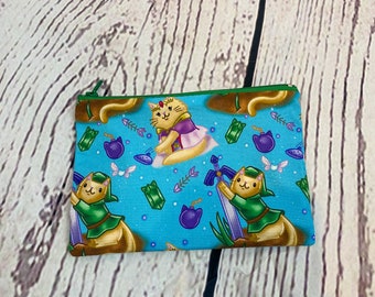 Zelda and link cats themed Waterproof zipper pouch