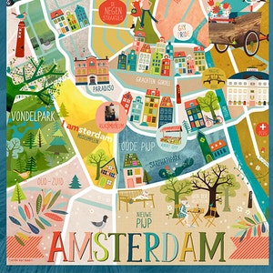 Kaart van Amsterdam: afdrukken