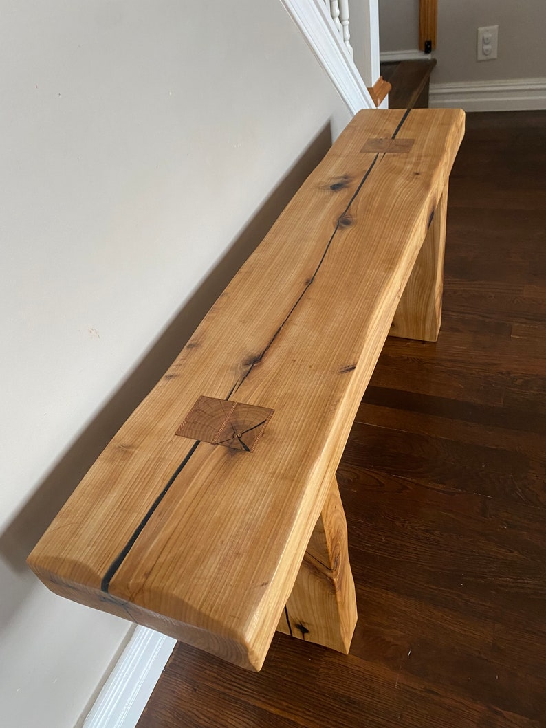 Mortise and Tenon Wood Beam Bench Entry Table Etsy