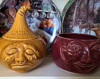 Beetroot face pot. There is no inner rim so I dont know if he ever had a lid. He would be perfect for growing herbs!