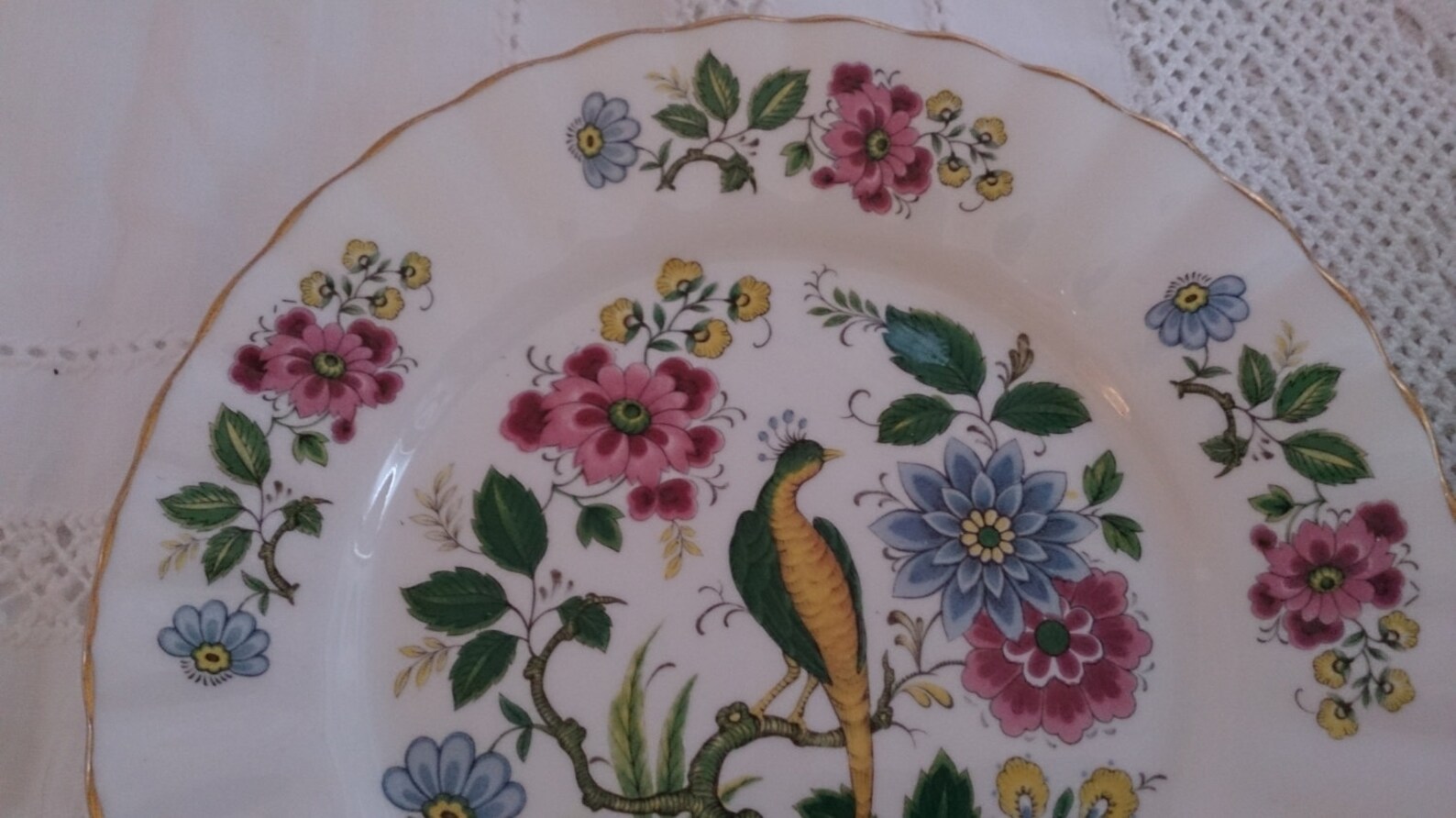Pair of Bird of Paradise pattern china bread/ side/ tea plates Etsy