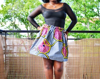 Skirt in African fabric loincloth African skirt printed Skirt Ankara Elastic skirt ruffled clothing in African fabric for women