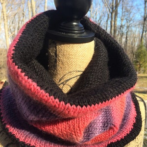 Reversible Knit Cowl/ Handmade Knit Cowl/ Handmade Knit Scarf/ Infinity Scarf/ Cowl/ Scarf image 1