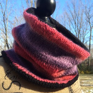 Reversible Knit Cowl/ Handmade Knit Cowl/ Handmade Knit Scarf/ Infinity Scarf/ Cowl/ Scarf image 2