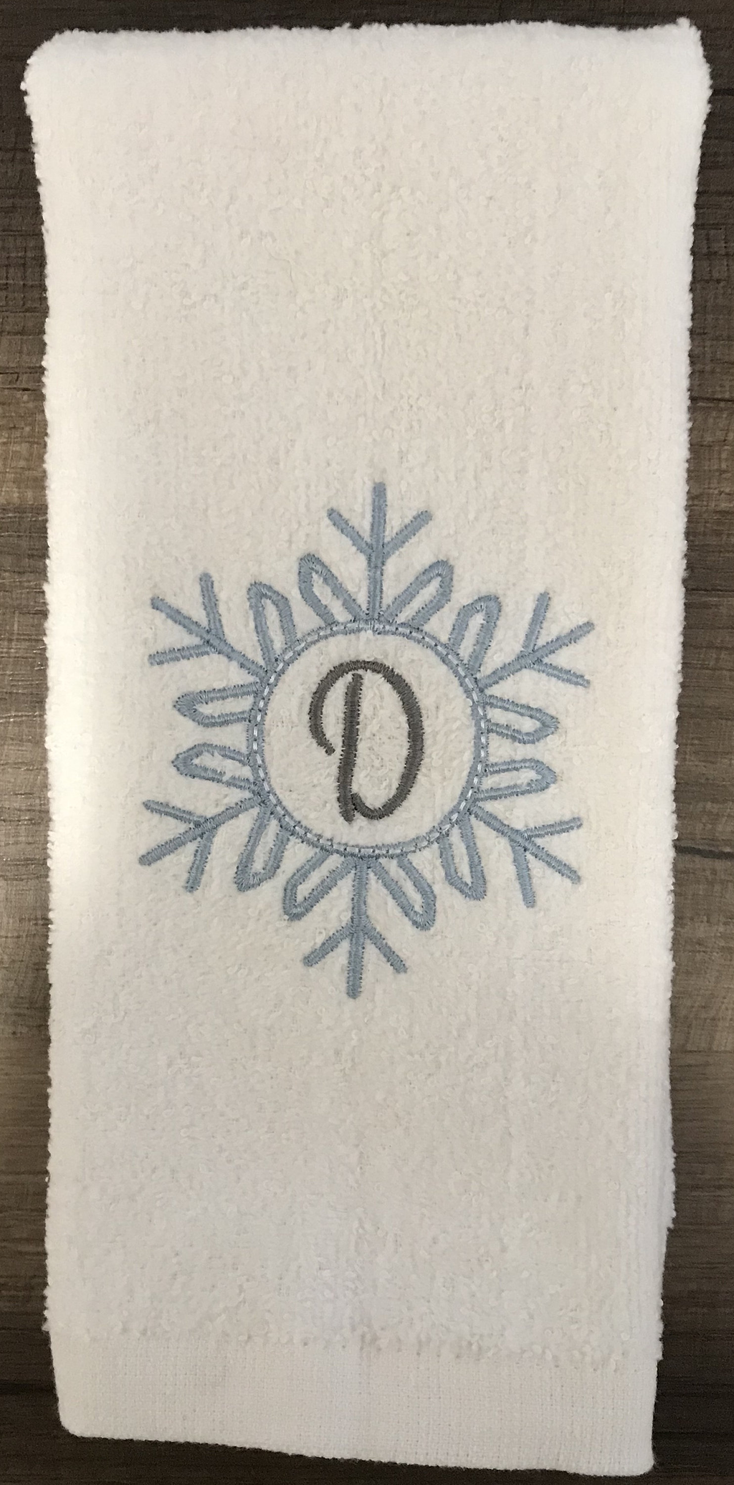 Snowflake Monogram Fingertip Towel/ Winter Fingertip Towel Etsy