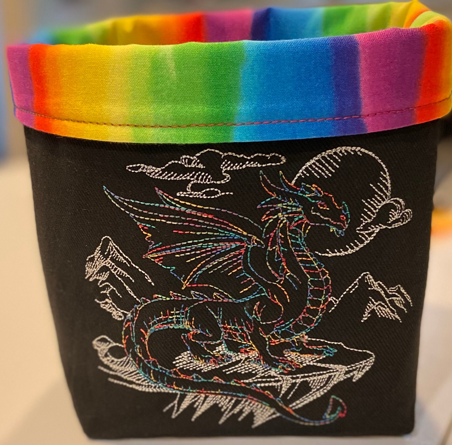 Mystical Dragon Fabric Basket/ Dragon Fabric Basket/ Storage Etsy
