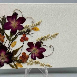 Handgemaakte geperste gedroogde echte bloem kleine cadeaukaart - Floral Corner