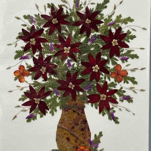 Handmade Pressed Dried Real Flower Greeting Card - Floral Arrangement