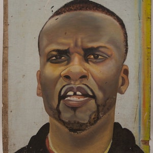 Original Authentic Vintage African  Commercial art advertising – portrait of a man from Ghana