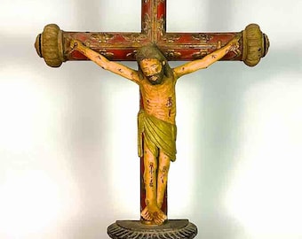 A very Large Antique French-Vietnamese Catholic Crucifix