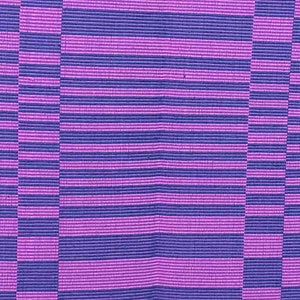 May include: A woven fabric with a checkered pattern in shades of purple and blue.
