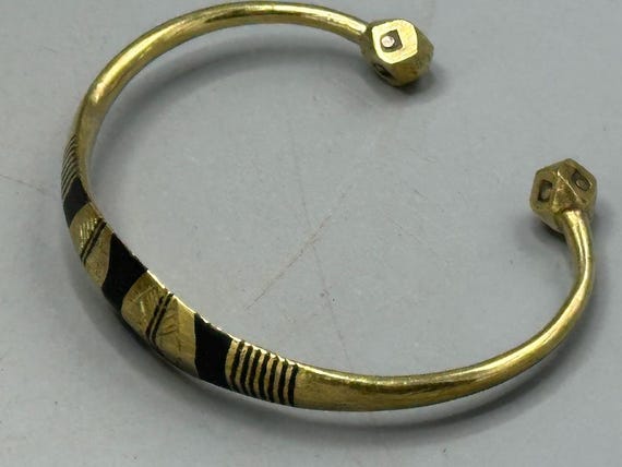 Tuareg Triple Large Inlay Multiple Stripe Etched … - image 3