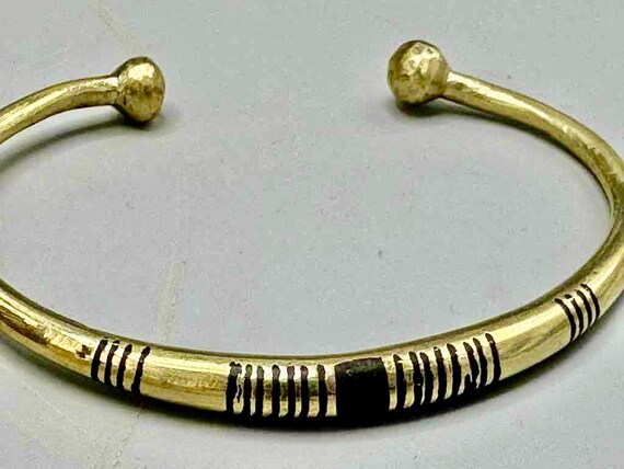 Tuareg Single Bar Multiple Stripe Inlay Brass Bra… - image 3