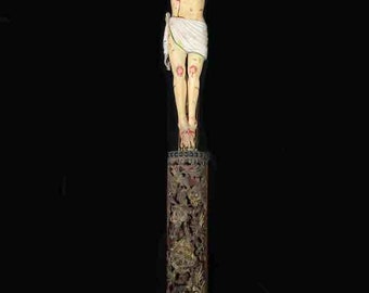 Almost Life-Size Antique French-Vietnamese Catholic Crucifix