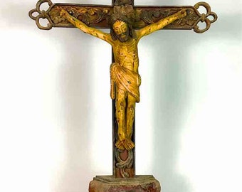 A very Large Antique French-Vietnamese Catholic Crucifix