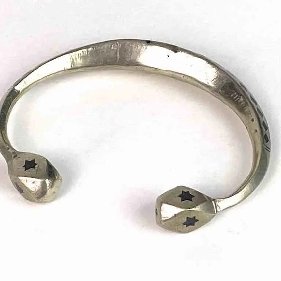 Heavy Tuareg Coin Silver Inlaid Bracelet - Etsy