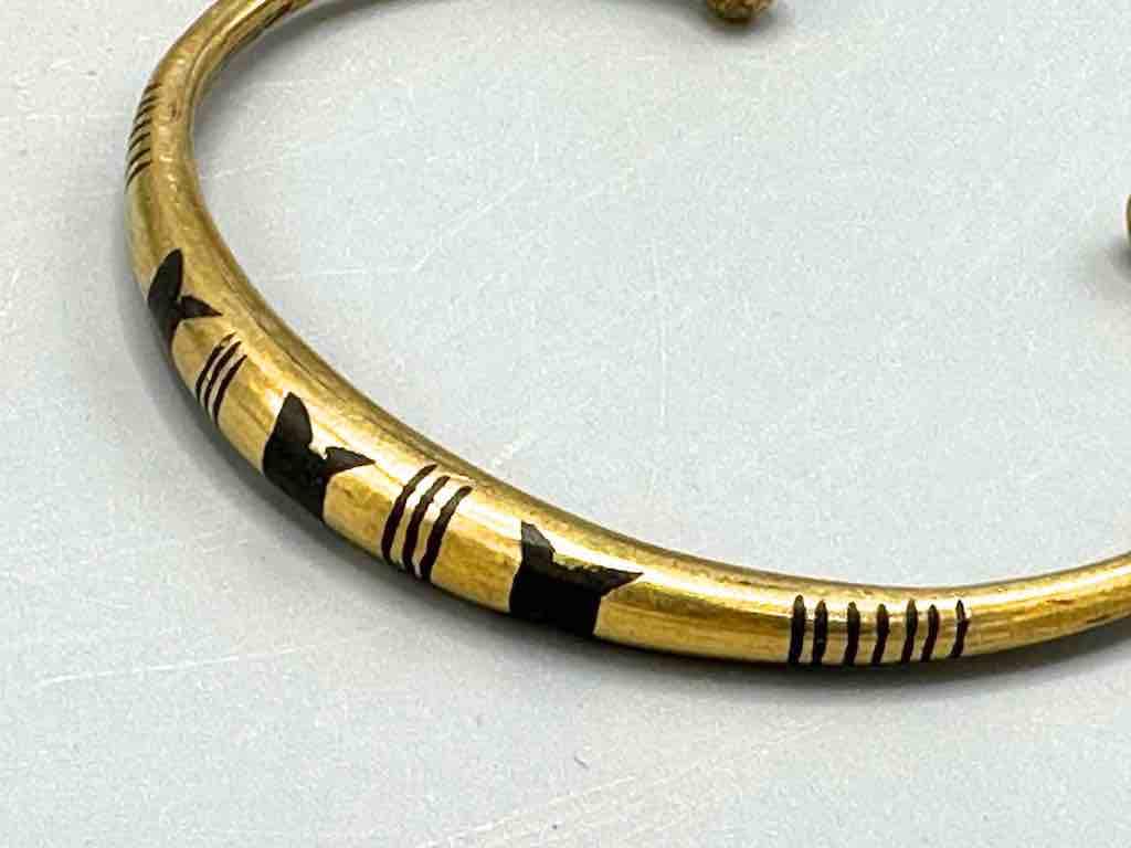 Mens Vintage African Carved Brass Tuareg Tribe Brass