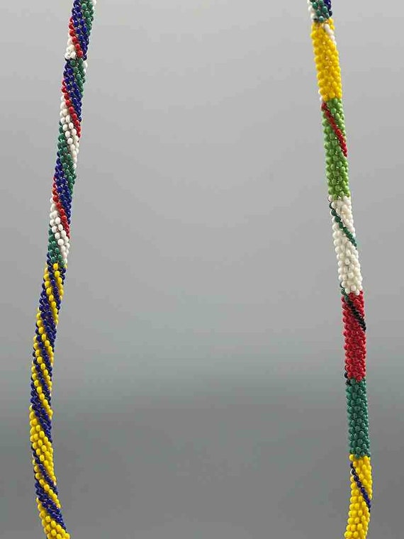 Colorful Patterned Fully Beaded Necklace Choker -… - image 3