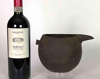 Vintage Wooden Tshi Vessel Cup from Congo, Africa | 8"