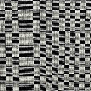 Geometric Long Narrow Textile Table Runner - Grey/White