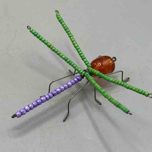 ビーズワイヤー装飾 アフリカの小さな緑の羽のトンボの昆虫