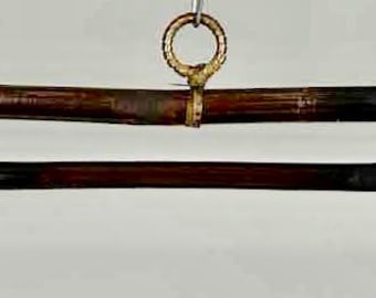 Bamboo Textile Hanger for 12" Wide Tapestry - Pagoda Style with Detachable Lower Bar