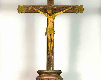 A very Large Antique French-Vietnamese Catholic Crucifix