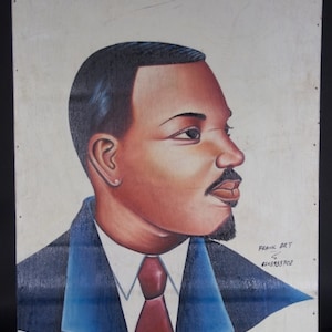 Original Authentic Vintage African art Commercial art advertising – portrait of a man from Ghana
