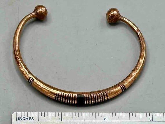 Tuareg Single Bar Multiple Stripe Inlay Copper Br… - image 5