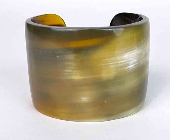 Wide African cow horn cuff bracelet, assorted shades