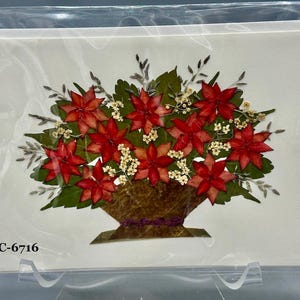 Handgefertigte gepresste getrocknete Blumen Grußkarte - Blumenarrangement