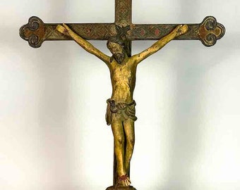 A very Large Antique French-Vietnamese Catholic Crucifix