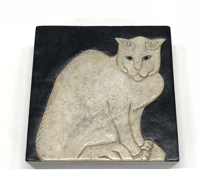 Cat Stone Trinket Decor Box
