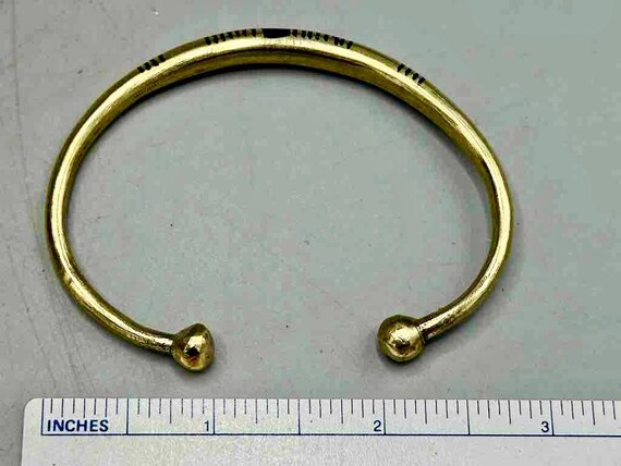 Tuareg Single Bar Multiple Stripe Inlay Brass Bra… - image 4