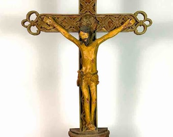 A very Large Antique French-Vietnamese Catholic Crucifix