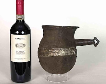 Vintage Wooden Tshi Vessel Cup from Congo, Africa | 9"